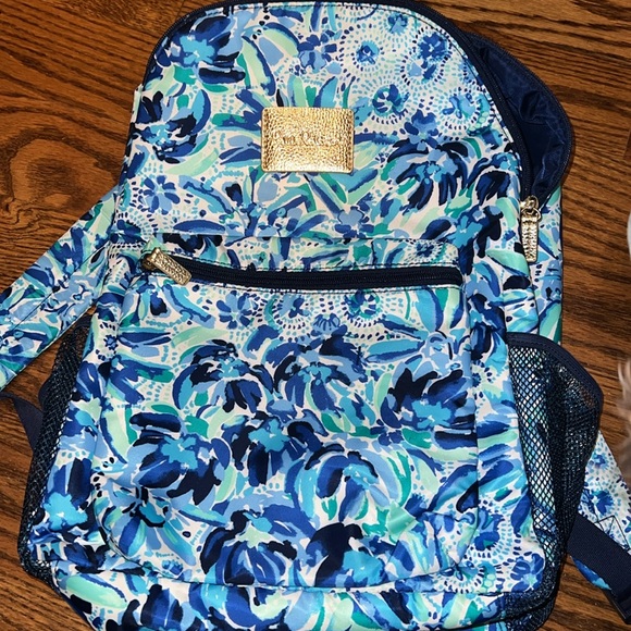 Lilly Pulitzer Bahia Backpack, pouch pencils, eraser lunch box High Maintenance - Picture 3 of 16